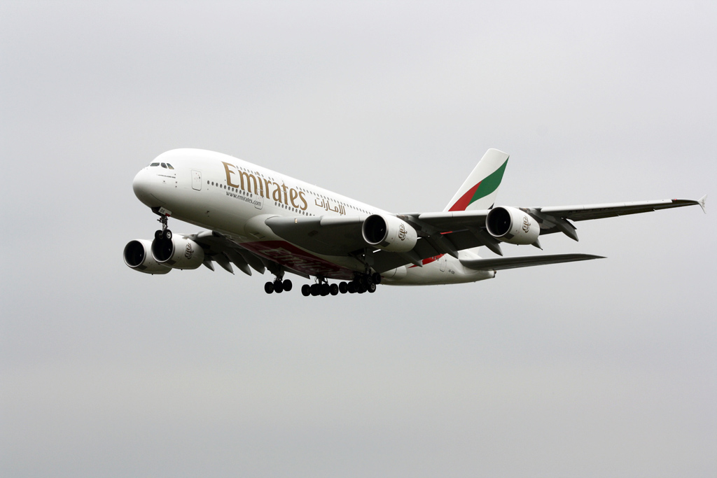 Emirates A380 in LHR