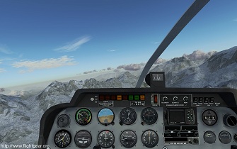 Beispiel einer Cockpitansicht in FlightGear